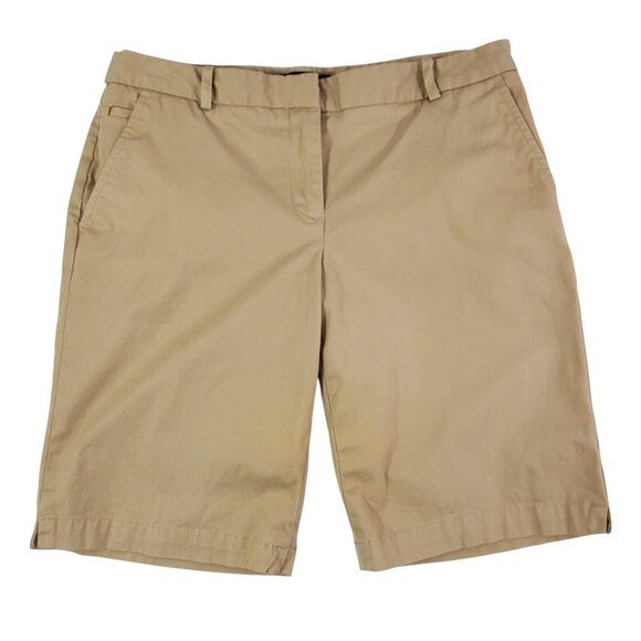 Talbots Petite Flat Front Shorts Women’s Khaki Casual Chinos - Size 4P - Picture 8 of 9